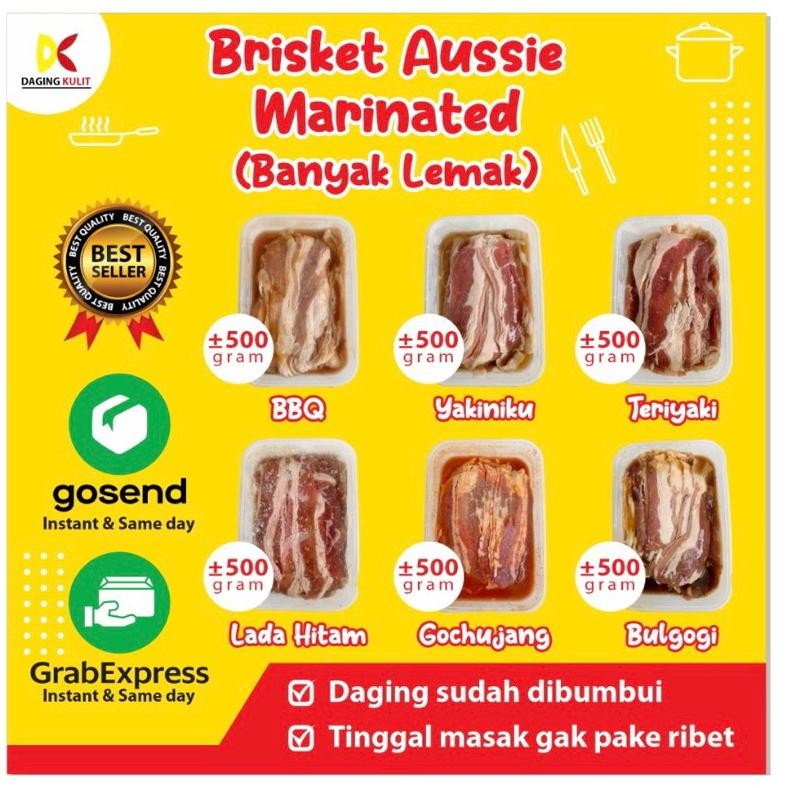 

Brisket Aussie Marinasi Juicy Banyak Lemak Nugi