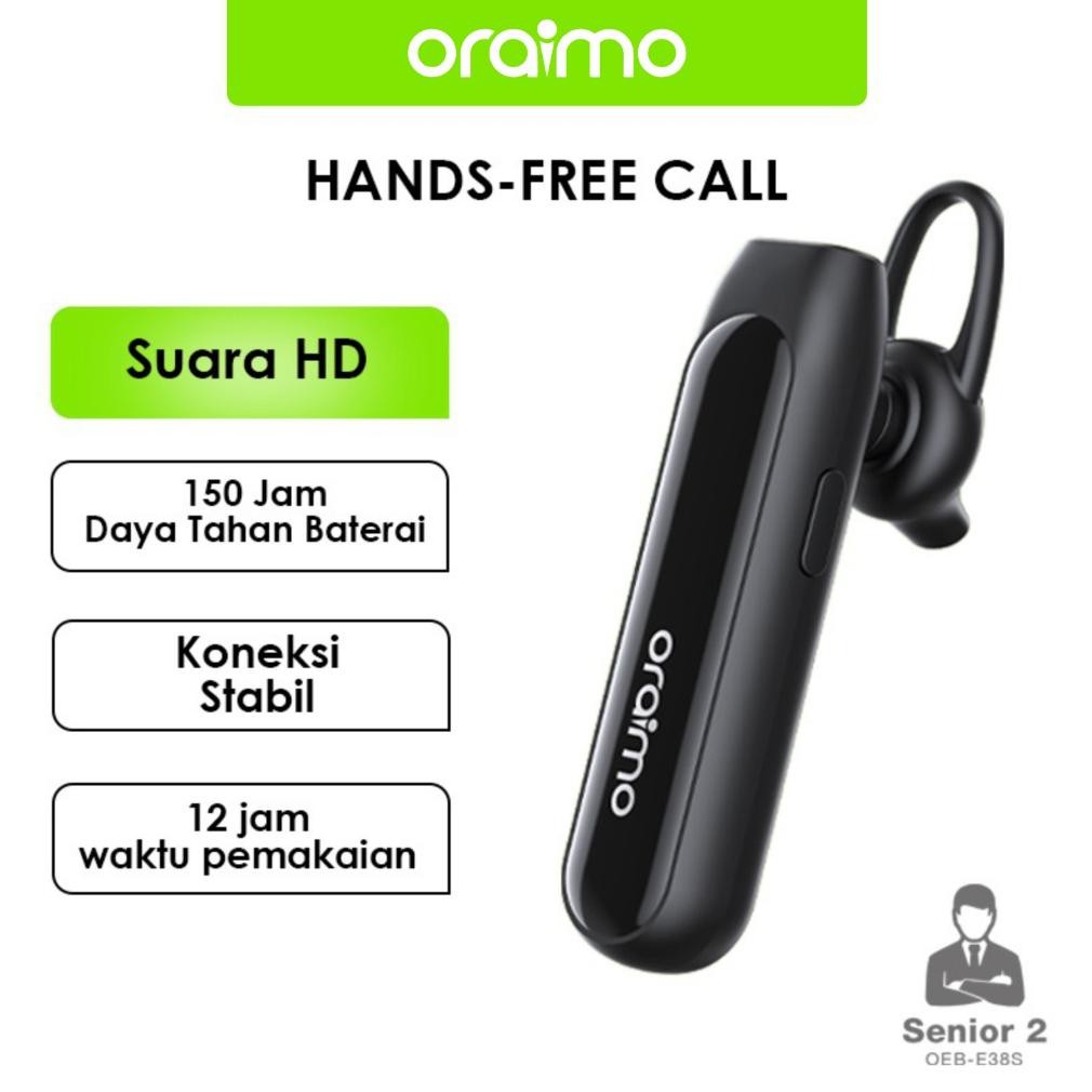 Oraimo Senior 2 Talking Bluetooth Headset Wireless Earphone Handsfree Clear Sound OEB E38S Nugi