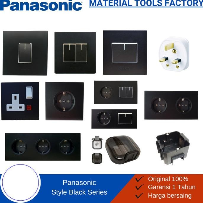 Saklar Panasonic - Stop Kontak - Saklar Lampu Rumah Modern Panasonic Black Style E Nugi