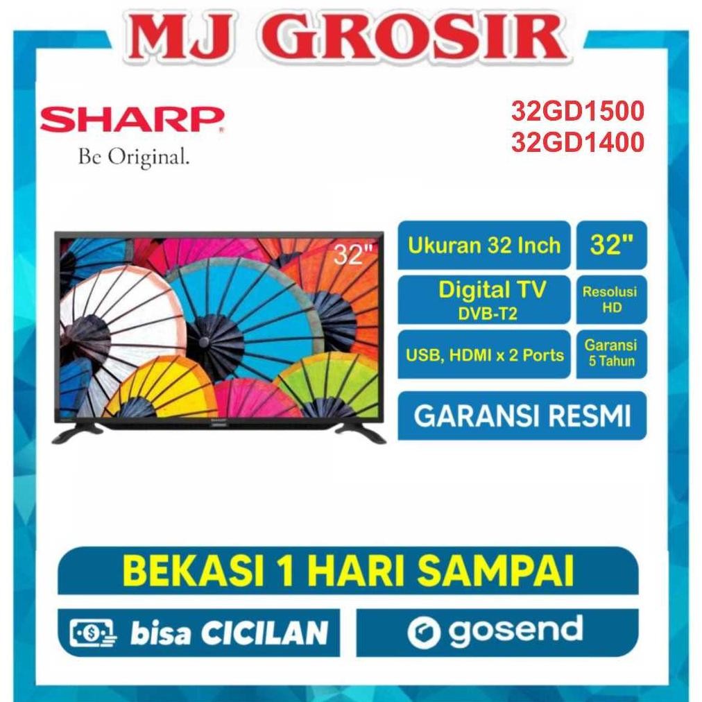 LED TV SHARP 32" 32GD1500 / 32GD1400 32 INCH USB HDMI DIGITAL TV Nugi