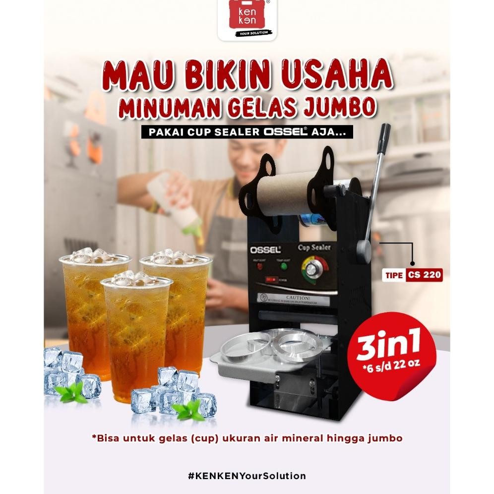 Mesin Press Gelas Plastik Mesin Cup Sealer Manual Sealing Machine OSSEL Nugi