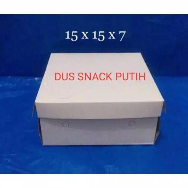 

New DUS SNACK PUTIH UK 15X15 / Dus Nasi Kotak 15x15 cm Putih Ps
