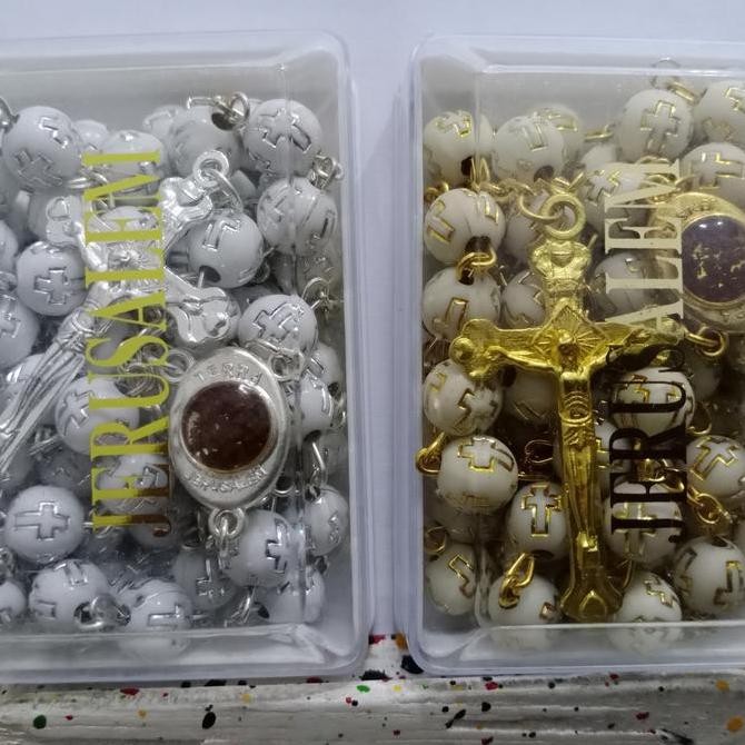 Rosario Jerusalem asli impor ada plus tanah asli Yerusalem 8mm
