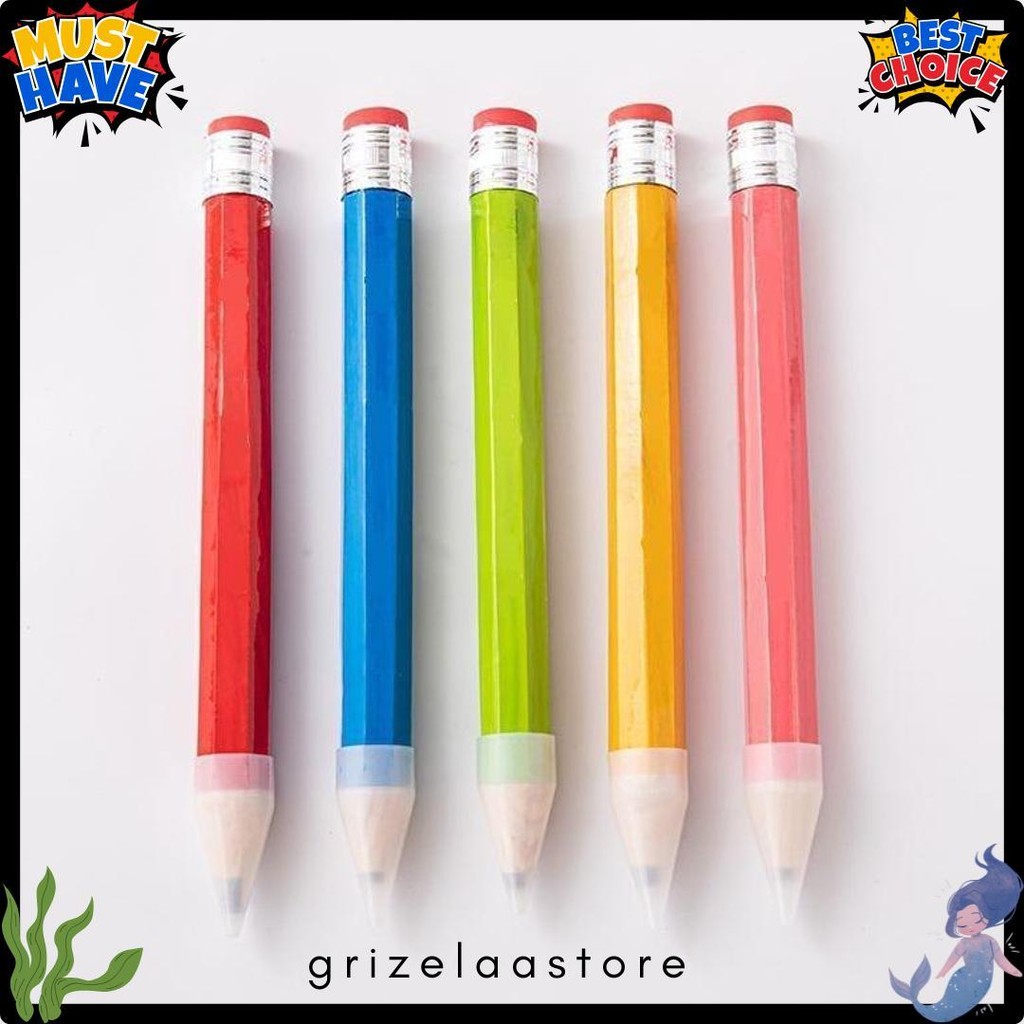

Pensil Jumbo Besar 33Cm Mainan Pencil / Pensil Jumbo Hiasan Photo Kado Alat Tulis Anak-Anak Diskon Setengah Harga