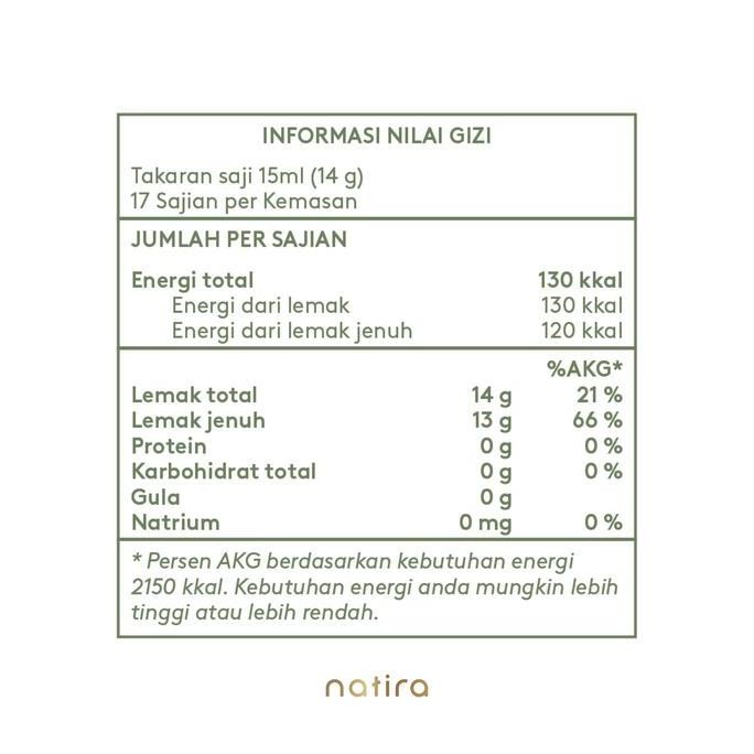 

Natira Virgin Coconut Oil 500Ml - Vco Organik Minyak Kelapa Alami Diskon!