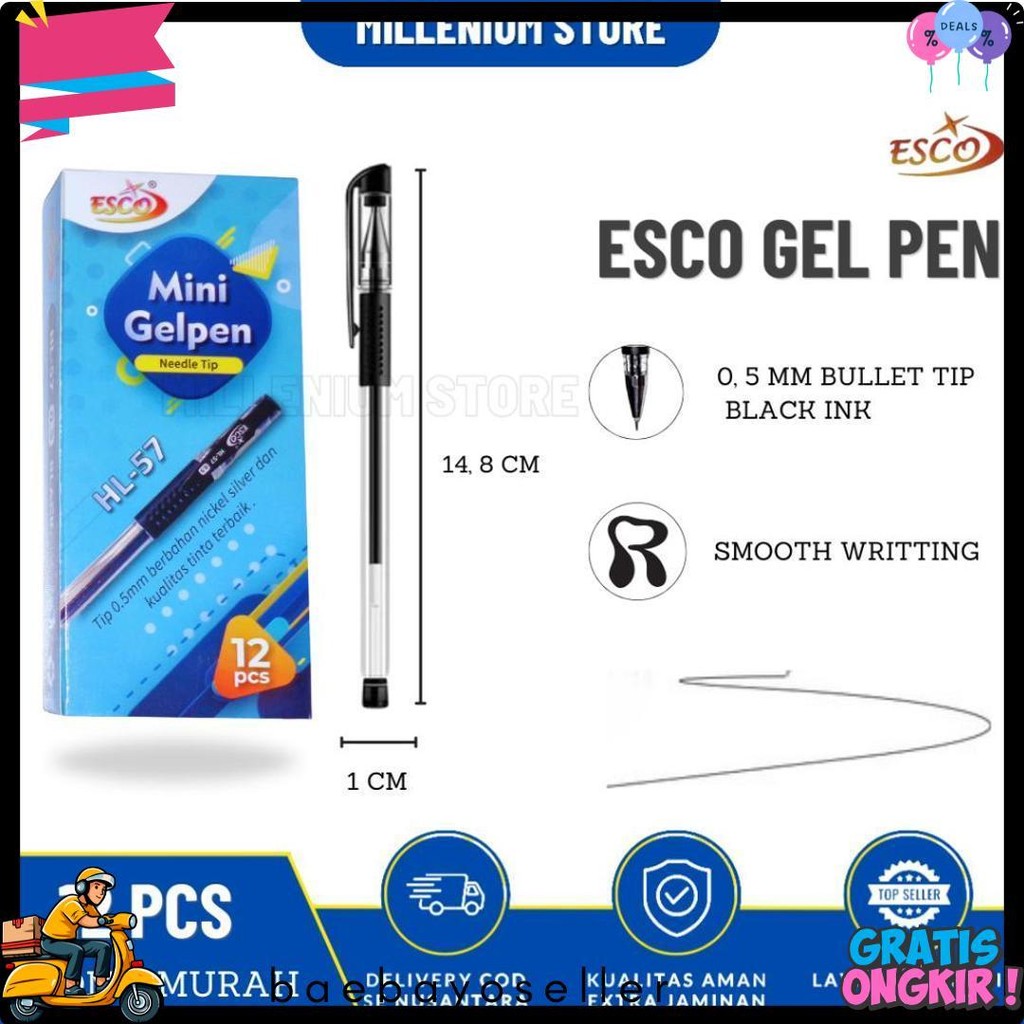 

Promo (12Pcs) Pulpen Gel Hitam Oni-X H802 / Gelpen Hitam 0.5Mm / Bayar Di Rumah / Duta Gemilang Terlaris! Produk Ini Banyak Dicari