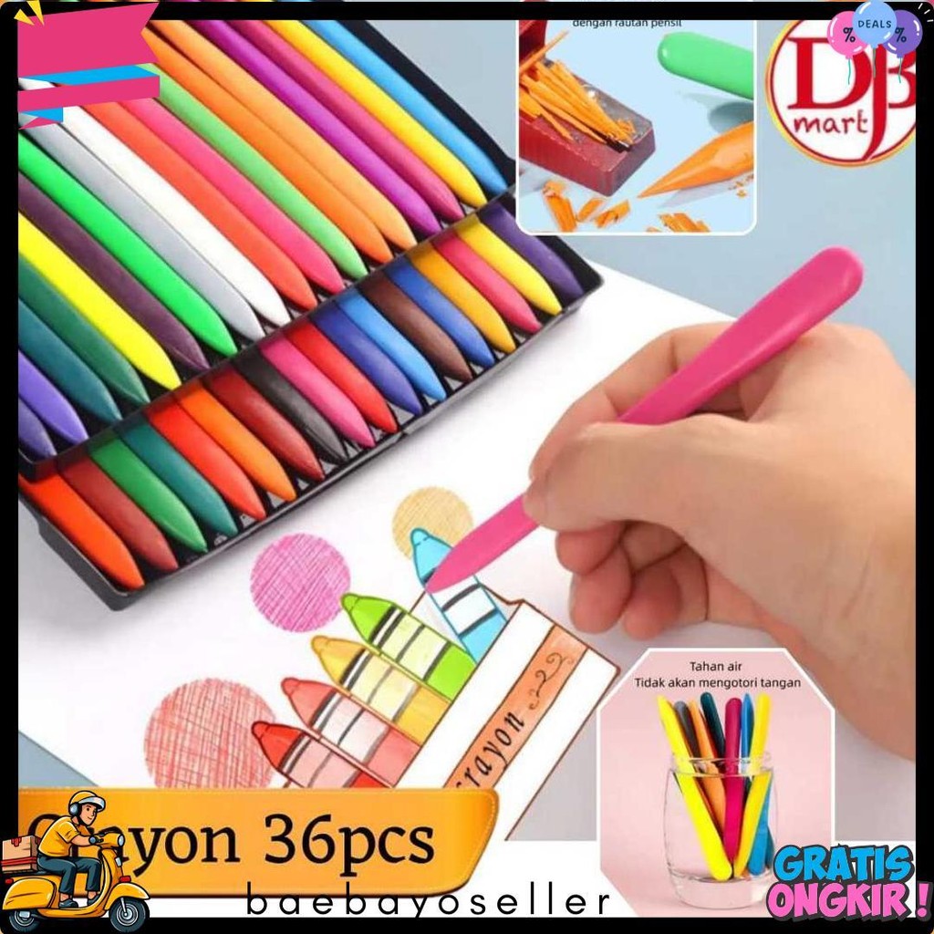 

Djb - Set Crayon Anak 36 Warna - Non Toxic, Anti Air, Pensil Warna Untuk Mewarnai Gambar Terlaris! Produk Ini Banyak Dicari