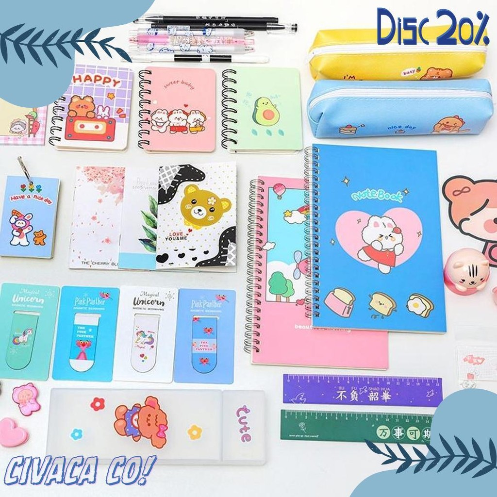 

Paket Alat Tulis Pulpen Stiker Memo Tempel Penghapus Pensil Buku Penggaris Rautan Stationery Set Terlengkap Dan Termurah