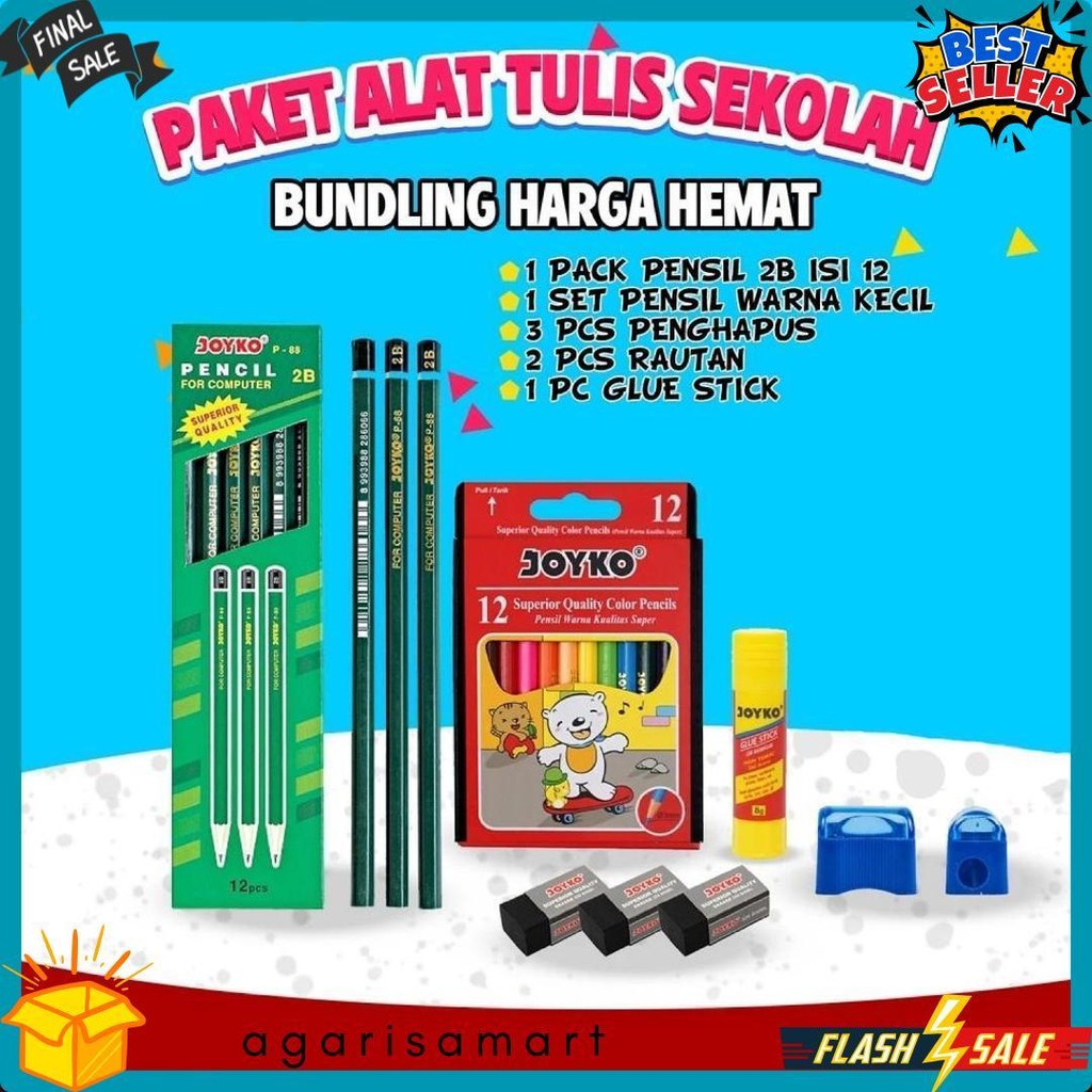 

Paket Alat Tulis Sekolah Pintar /Paket Atk Sekolah Hemat Lengkap Joyko Terlaris! Produk Ini Banyak Dicari