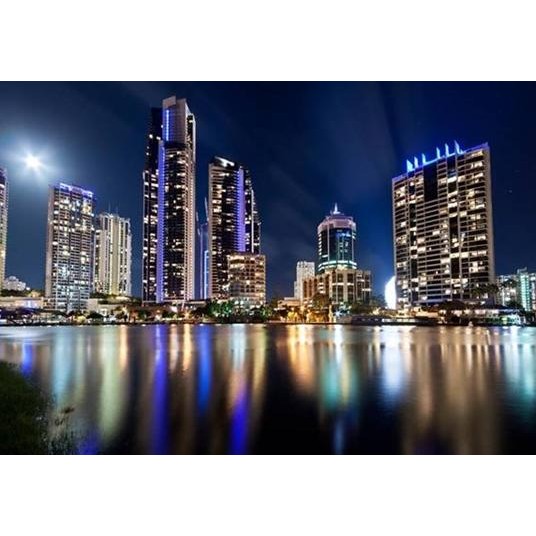 Wallpaper Dinding 3D Custom Murah Berkualitas Gambar Pemandangan Gedung Bertingkat