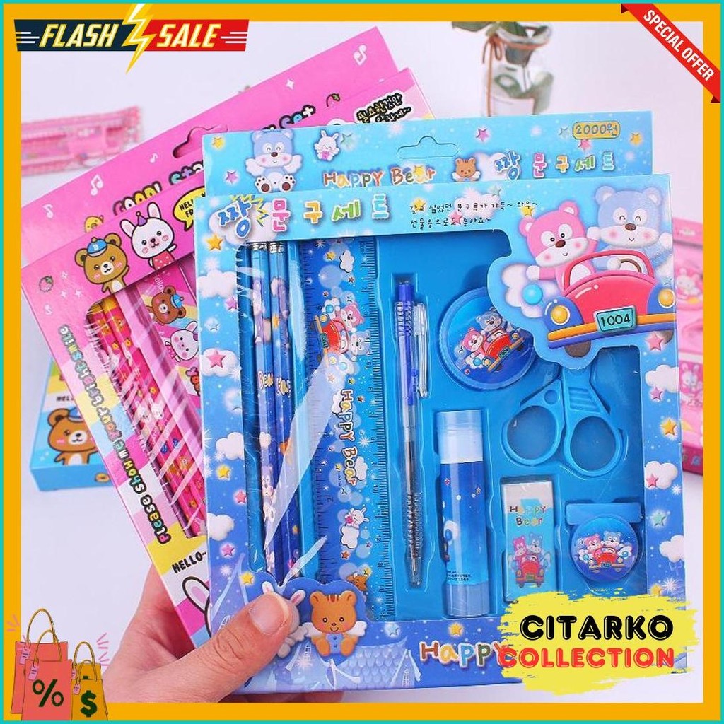 

2009 Pencil Set 9 In 1 Alat Tulis Sekolah Anak Lengkap Terlaris! Produk Ini Banyak Dicari