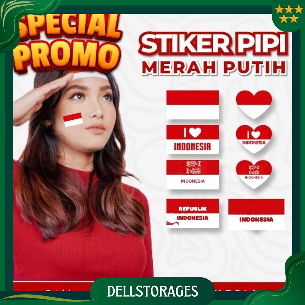 

[96 Pcs/ 3 Lembar] Sticker Bendera Merah Putih Stiker 17 Agustus Dirgahayu Ri Sticker Indonesia Sticker Pipi Indonesia Special Promo I Love Indonesia Ori