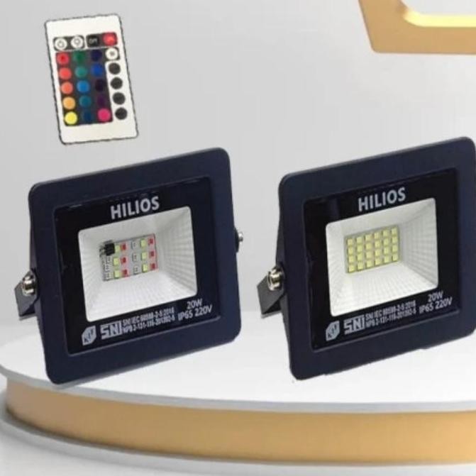 HILIOS lampu sorot tembak led rgb 10 20 30 50 100 200 watt warna warni