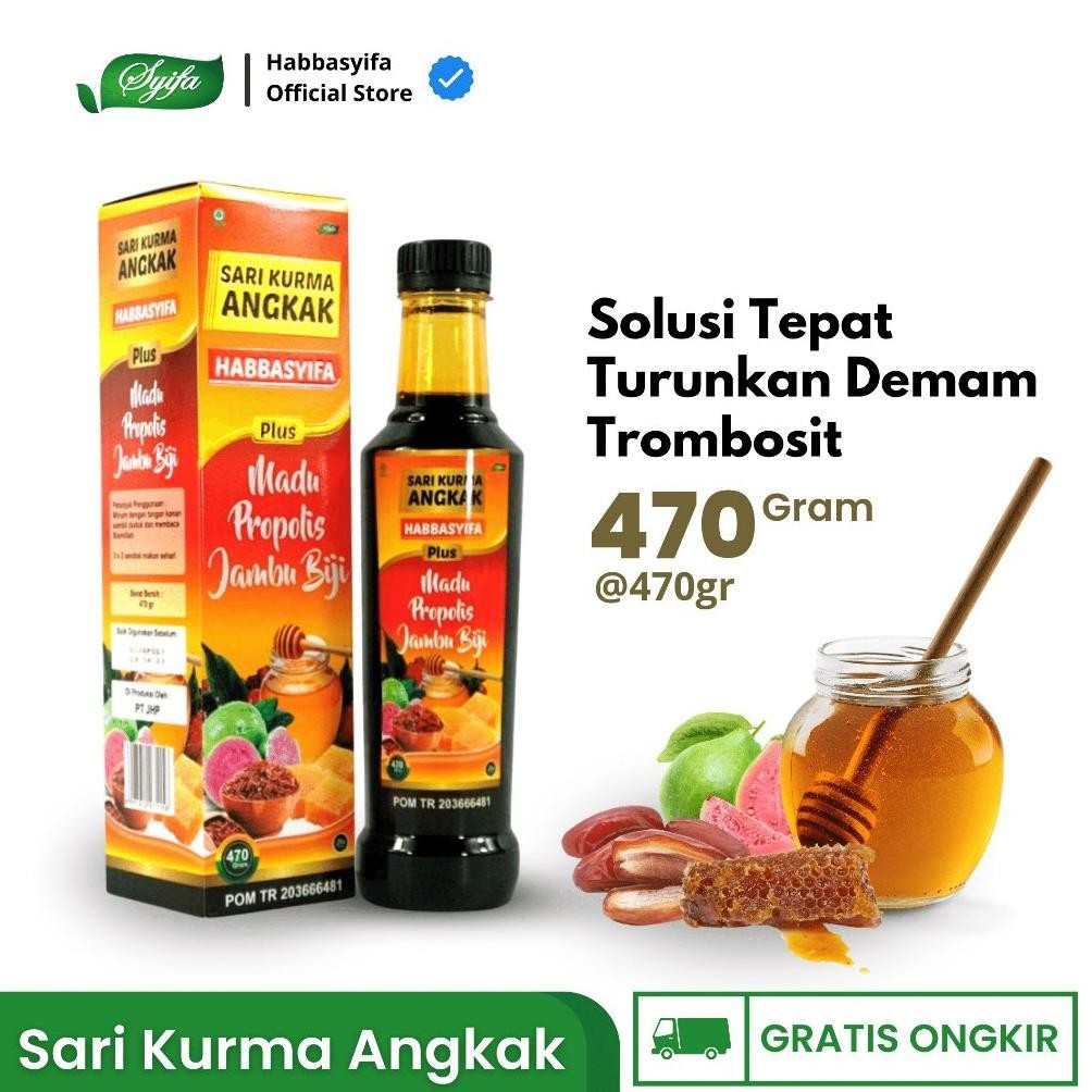 

Sari Kurma Madu Angkak Habbasyifa 470gr Plus jambu Biji Daun Ubi - Syifa Herbal Alami Nugi