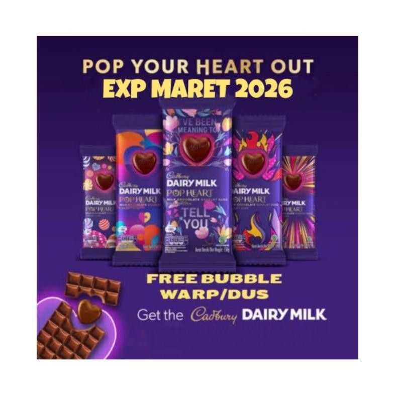 

EXP BULAN 03 2026 MULUS cadbury dairy milk 150g 160g edisi valentine Love Spesial promo diskon Gajian sale FREE PACKING BUBBLE WARP/DUS Nugi