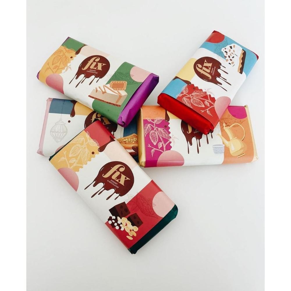 

Fix dessert chocolatier , chocolate dubai viral pistachio knafeh , Fix Chocolate Premium, Fix Chocolate Catchme if pecan, Fix Chocolate Pick up a pretzel Nugi