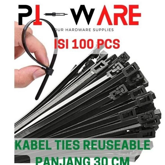 

Cable Tie Reusable Bisa Pakai Ulang Kabel Ties 30Cm 300Mm Isi 100 Pcs
