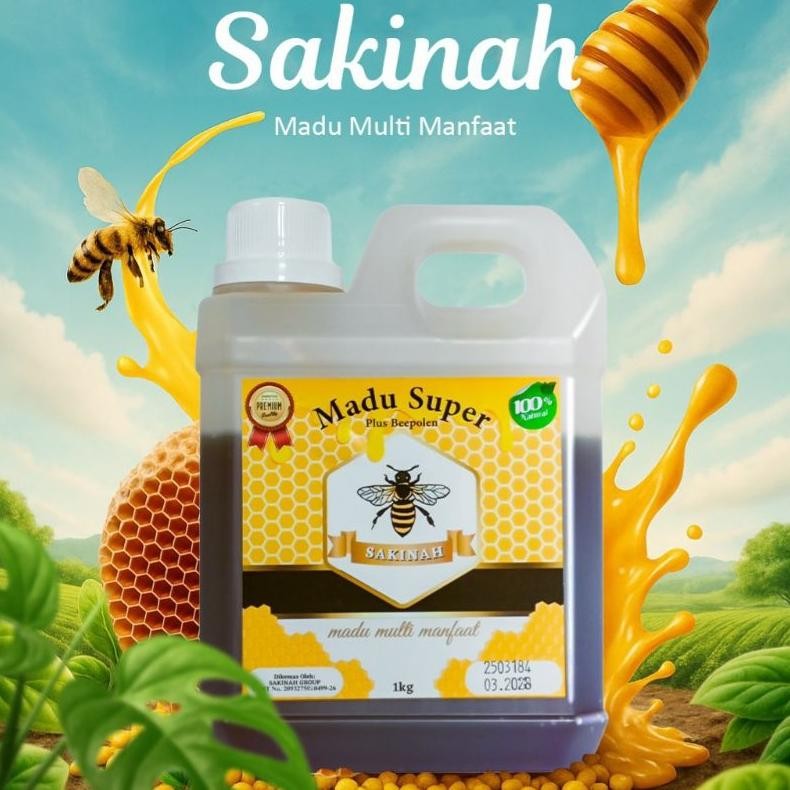 

Madu Super Sakinah Plus Beepolen 1kg Terlaris Original Produk Nugi