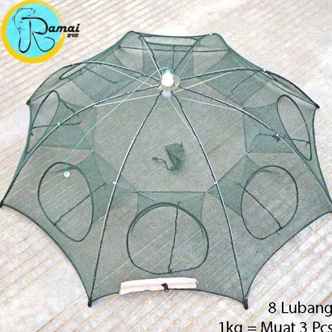 Produk Baru Jaring Ikan 8 Lubang Hexagonal Pukat Lipat Portable Perangkap Udang