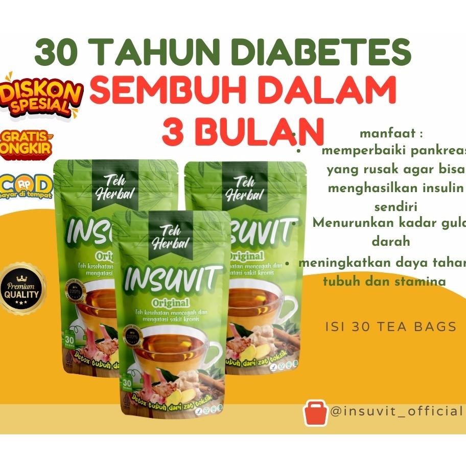 

Teh insuvit herbal diabetes (isi 30- 160 tea bags) kencing manis rimpang JSR Nugi