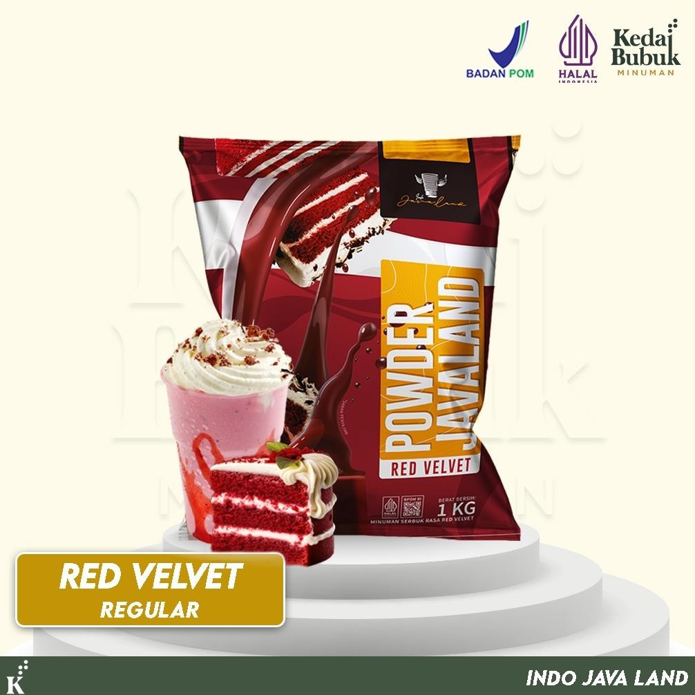 

Javaland Bubuk Minuman Rasa Red Velvet 1Kg - Regular Plain | Powder Bubble Drink Nugi