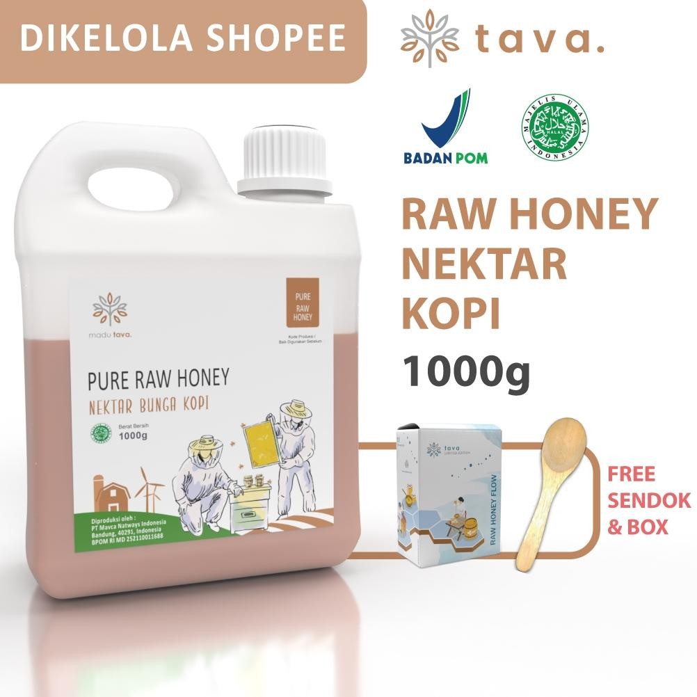 

Madu Asli Murni 1kg Tava Grade A Nektar Kopi 100% Alami Pure Natural Raw Honey Nugi