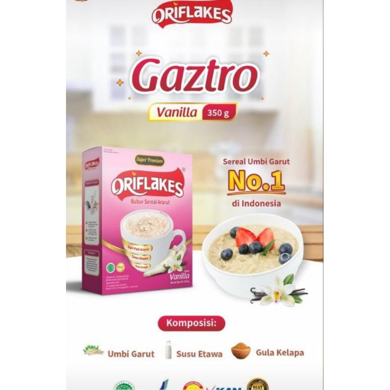 

ORIFLAKES SEREAL UMBI GARUT 350 GR VANILA MEREDAKAN MAAG GERD Nugi