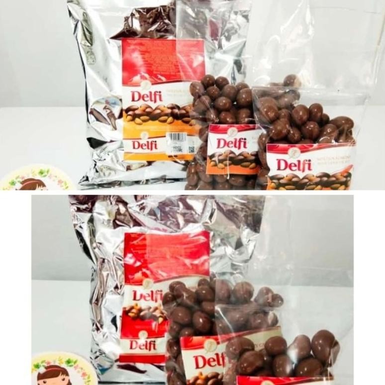 

.500 gr Delfi almond delfi mede choco dragees crunchy cashew golden almond ( ds bgr ) Nugi