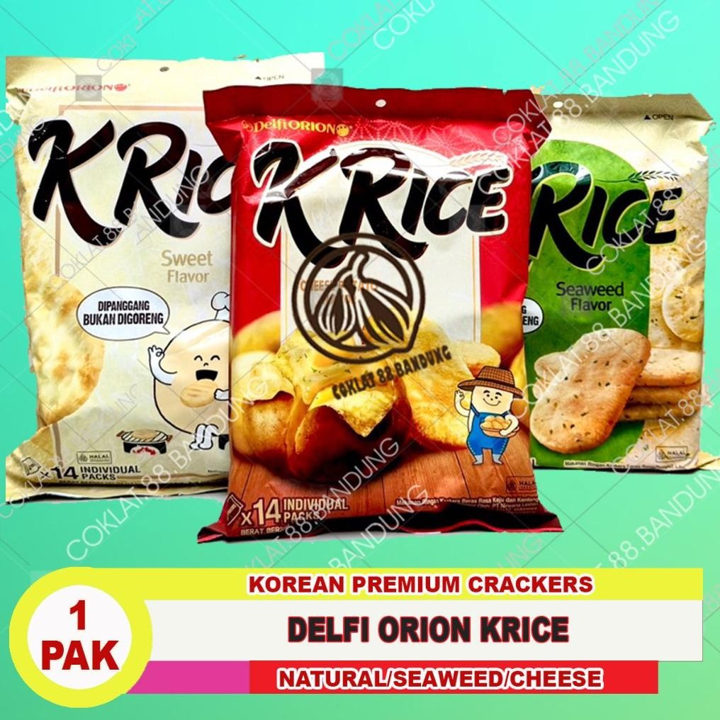 

DELFI ORION K RICE SNACK, DELFI O RICE CRACKERS KRICE SWEET NATURAL, K RICE CHEESE POTATO Nugi