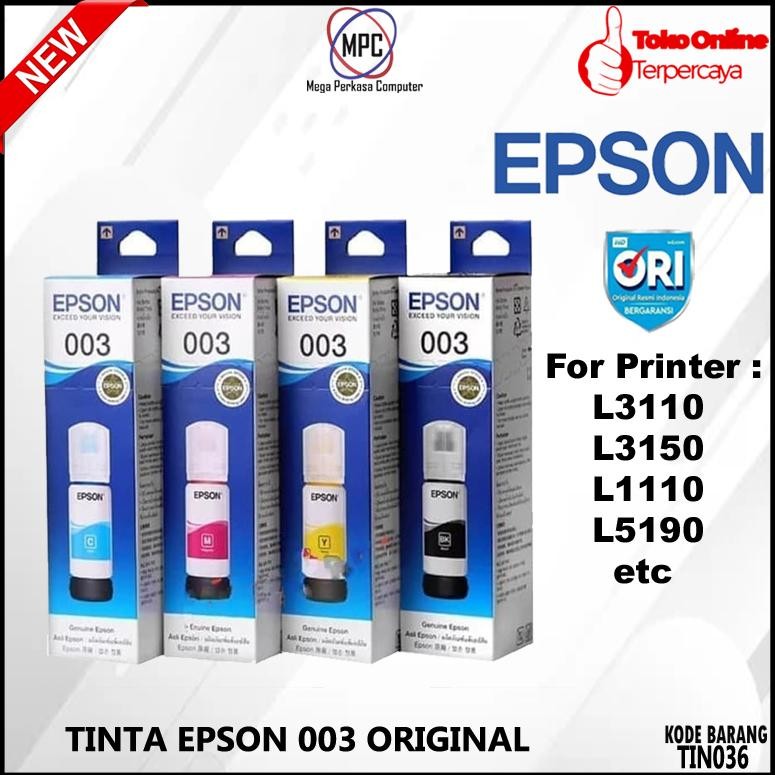 Tinta Epson 003 Tinta Epson L3110 L3150 L5190 003 Original Nugi