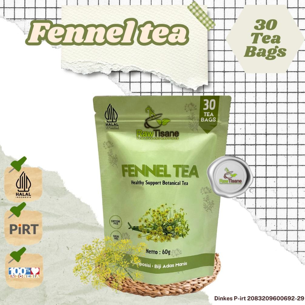 

RAW TISANE Fennel Tea : Fennel Seeds Tea / Teh Biji Adas Manis All Varian Isi 30 Tea Bag Nugi