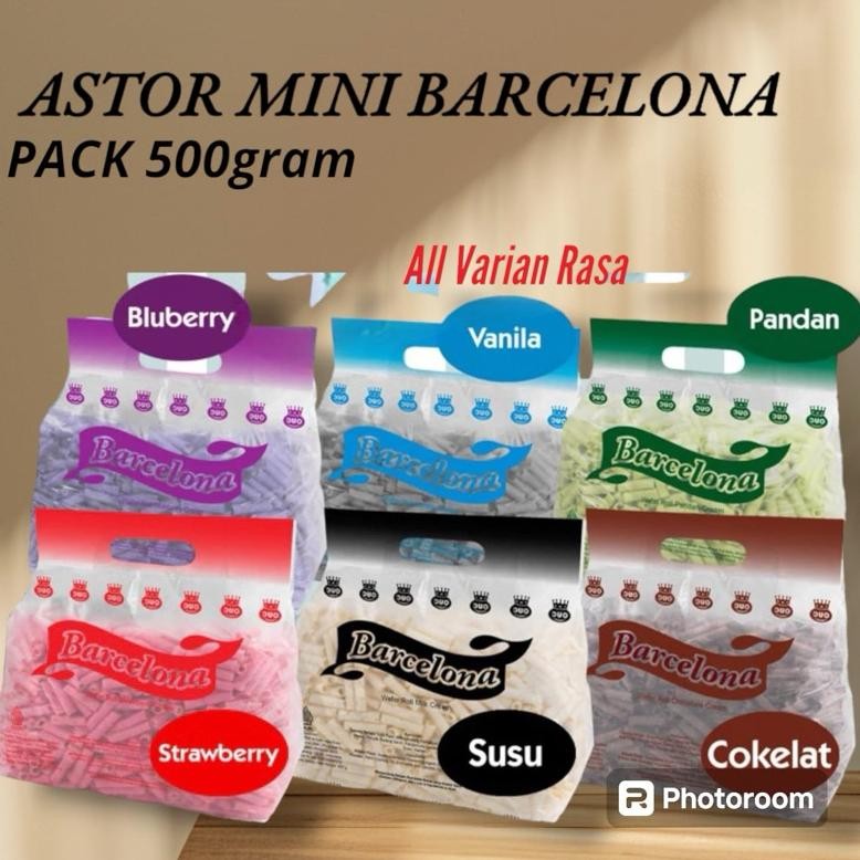 

ASTOR MINI BARCELONA KEMASAN BAG 500gram / ASTOR ROL WAFER MINI Nugi