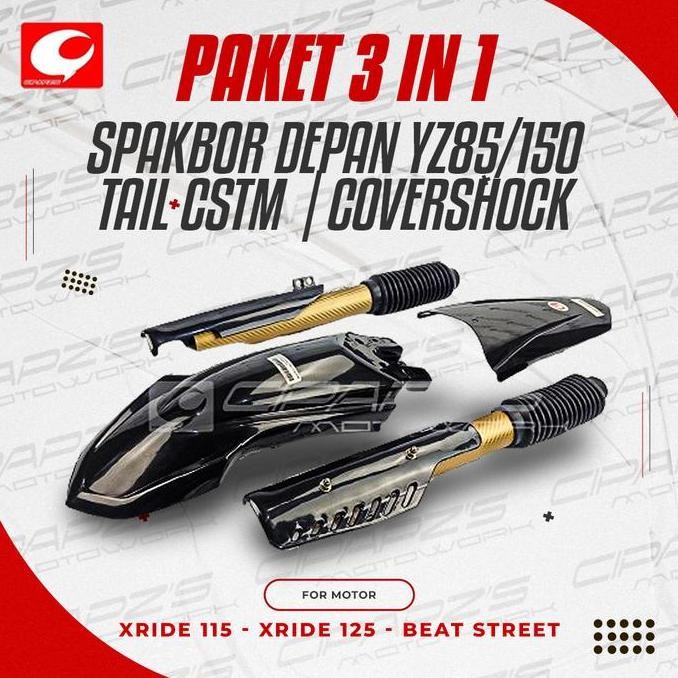 Paket 3 In 1 Pnp X-Ride Beat Street Spakbor Depan Yz85 Tail Cstm Cover Diskon