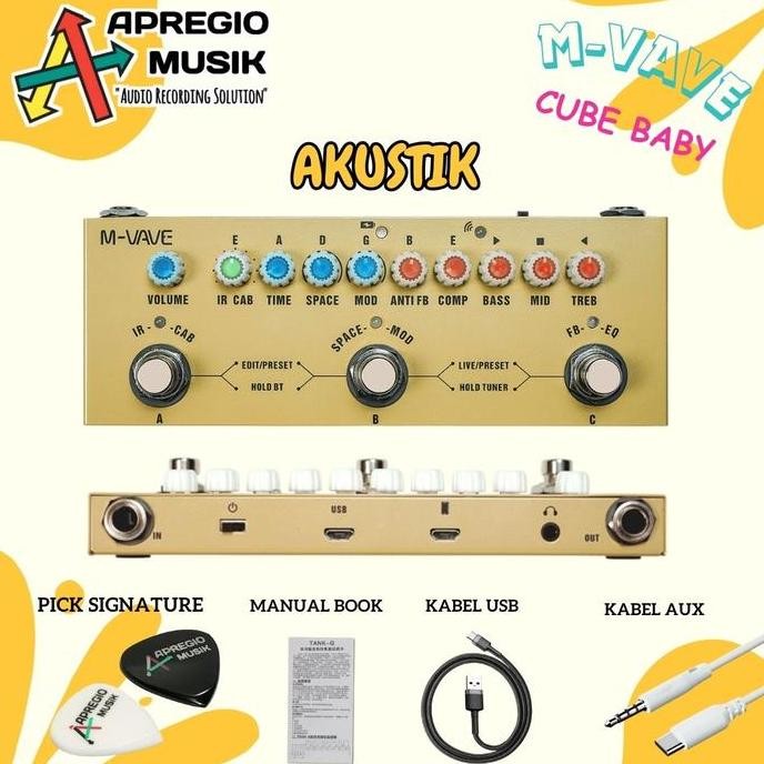 TERBARU M-VAVE CUBE BABY EFEK GITAR ELEKTRIK AKUSTIK BASS ORIGINAL MULTI EFEK STRIP