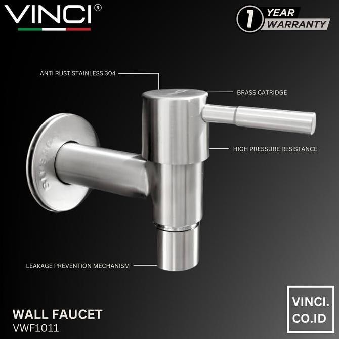 Sale Vinci Keran Air Tembok Kran Dinding Stainless Wall Faucet Stainless