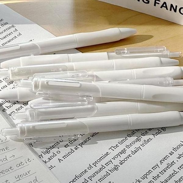 

Winzige Pena Gel 5Pcs Pulpen Gel 1 Pack 0.5Mm Pulpen Aesthetic Retractable Gel Pens Pen Mekanik Tinta Hitam Biru Siswa Stationery Plastik Barang Aesthetic