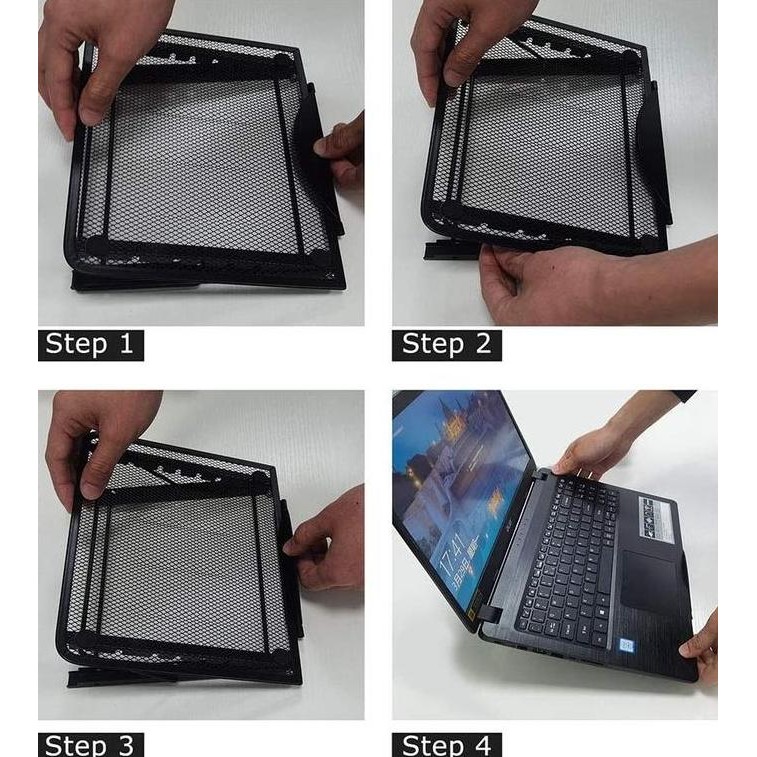 Tersedia Penyangga Laptop Ipad Dudukan Laptop Stand Metal Kokoh Anti Slip