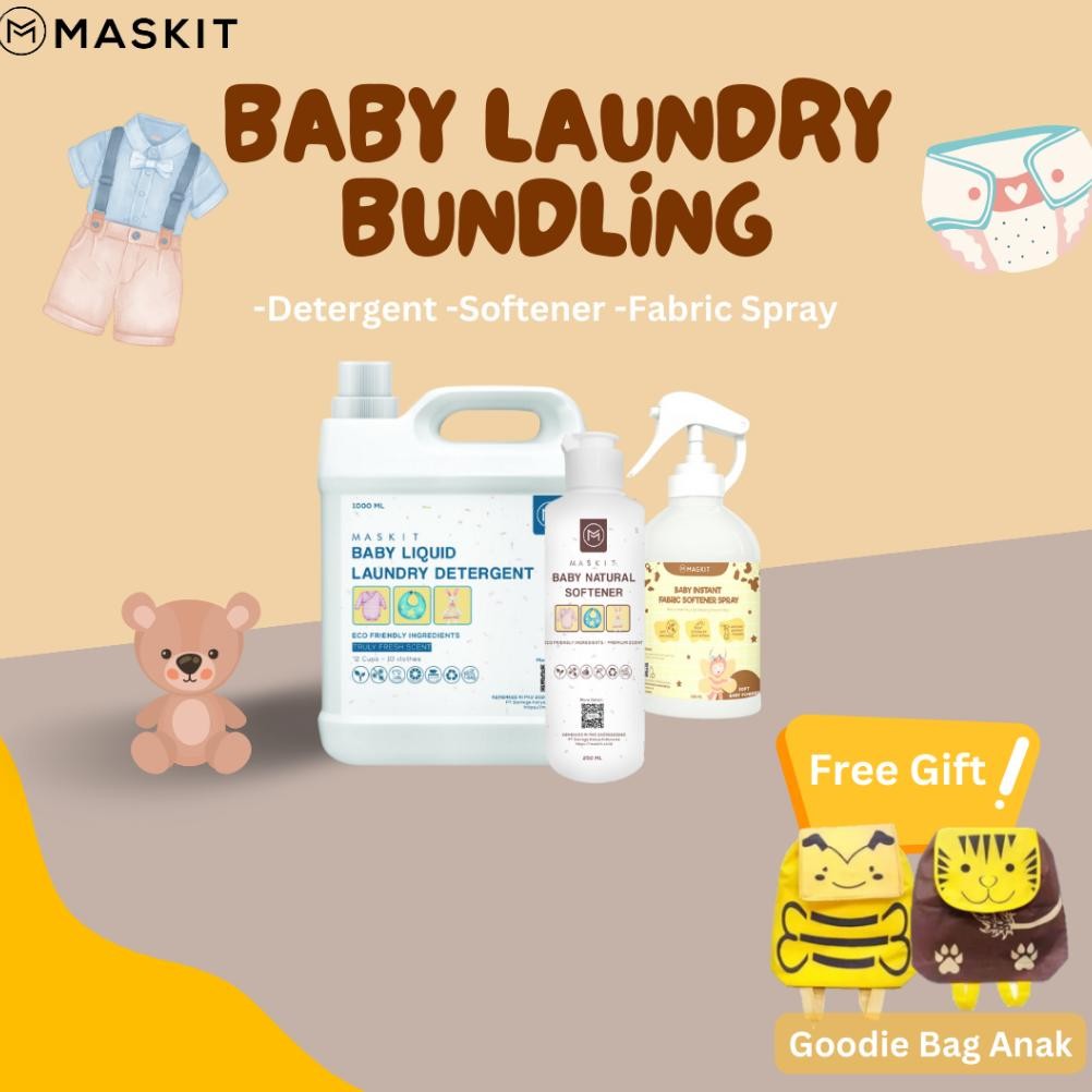Bundling Laundry Set Baby & Kids - Detergent Bayi, Softener Baju Bayi, Fabric Spray Setrika Bayi - H