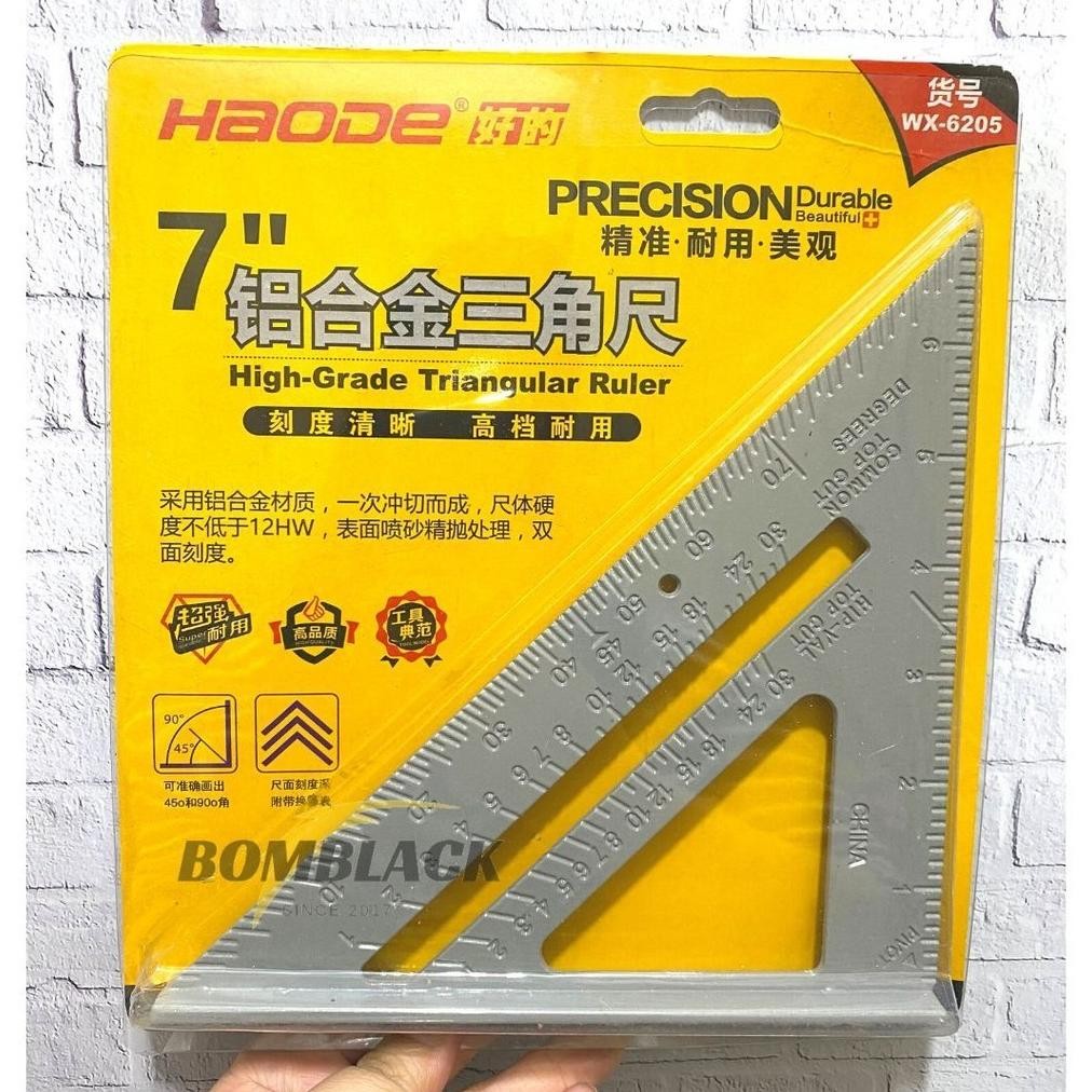 

Penggaris Siku Sudut Segitiga 7 inch Alumunium Speed Square Ruler HD