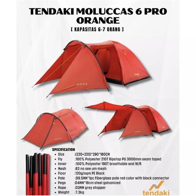 Tenda Meluccas 6 Pro Tenda Tendaki Meluccas 6/7 Pro Tenda Camping Dome 6 Orang Dauble Layer / Tenda 