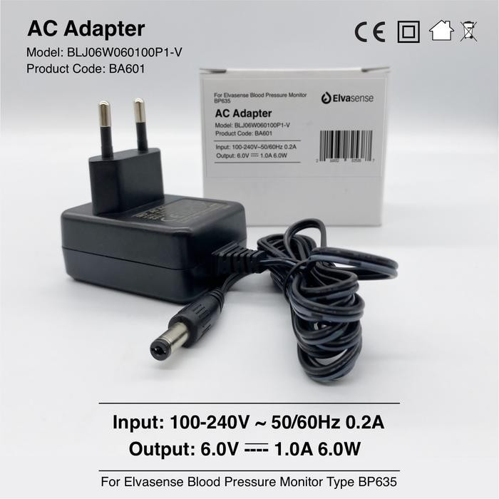 Elvasense Ac Adapter Untuk Tensimeter Elvasense Type Bp500/Bp635 Adaptor