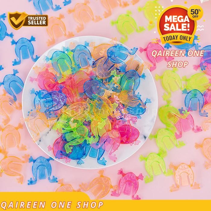 

KATAK MANTUL PLASTIK TRANSPARAN TOY BOUNCING FROG KODOK LOMPAT MAINAN QAIREEN ONE SHOP