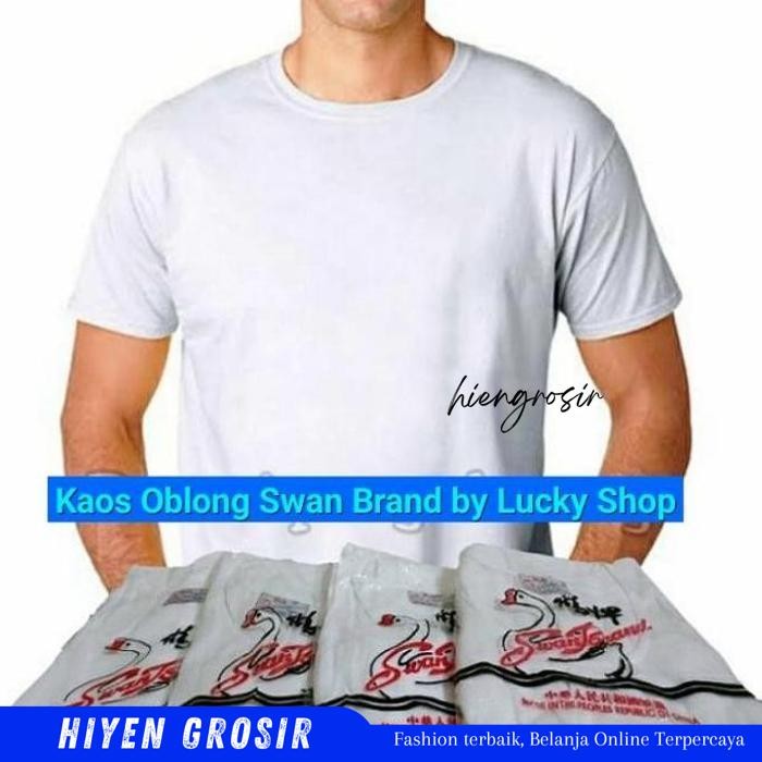 HG- KAOS OBLONG PRIA SWAN BRAND MURAH 34 36 38 40 42  BY HIEN GROSIR BEST QUALITY 