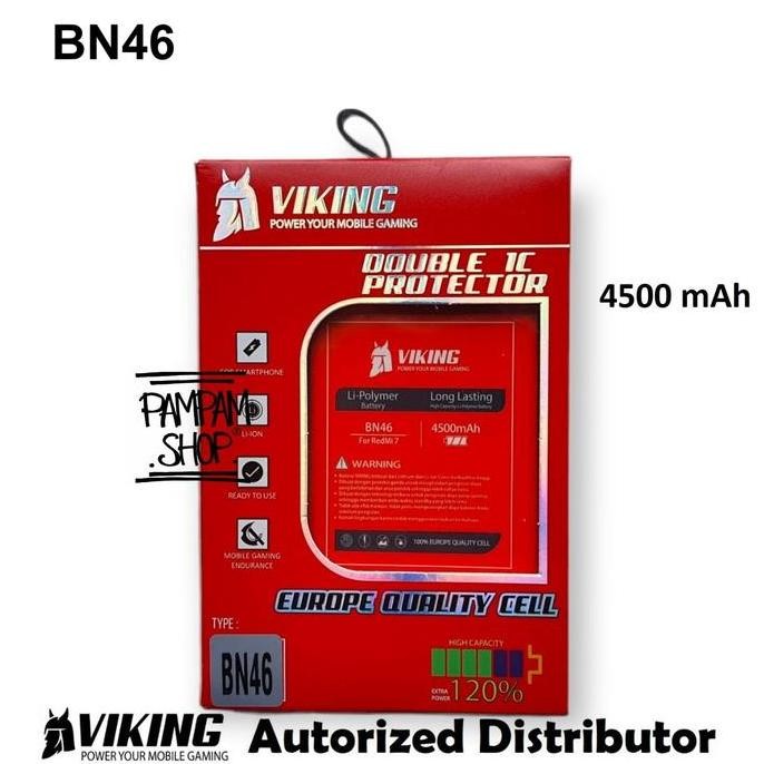 Viking Baterai Double Power Bn46 Compatible For Redmi 7 / Redmi Note 8 Batre Batrai Battery