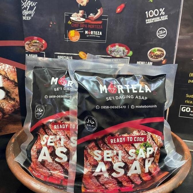 

Sei sapi asap Morteza lengkap 3 varian sambal