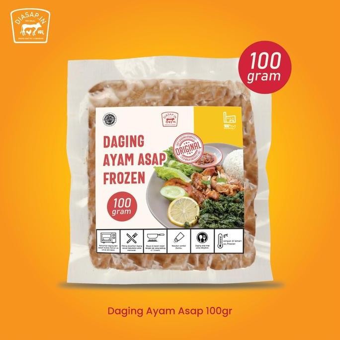 

SEI AYAM Frozen Daging Ayam Asap DIASAPIN 100gr + 1 Sambal 30gr