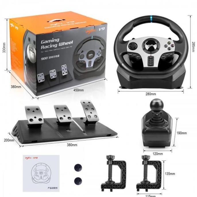 Stir PXN V9 Steering Wheel Plus Clutch Shifter Sejenis Logitech G29