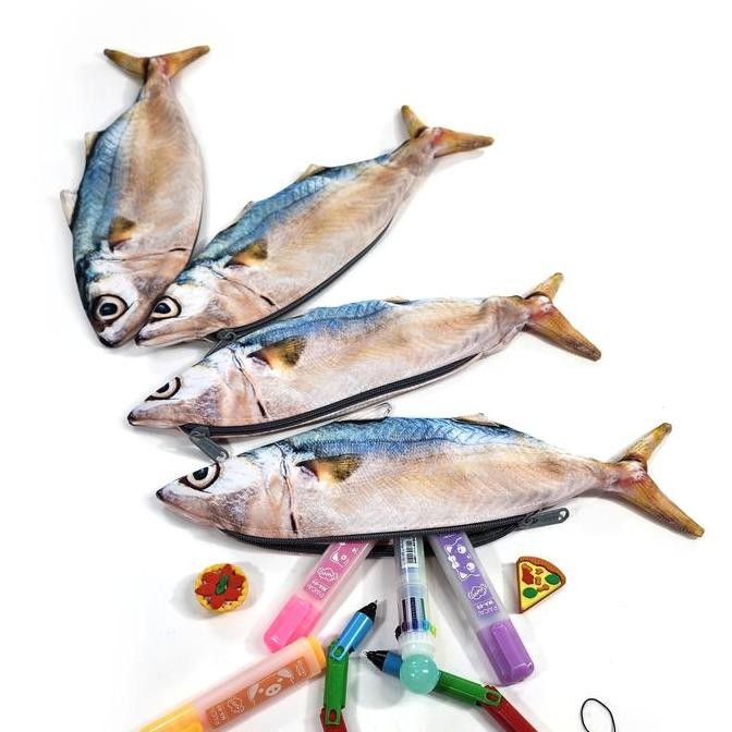 

Tempat Pensil Karakter Ikan Kembung Mentah Shrelo Penggemar Ikan Rastrelliger Kontek Kreator Hobby Mancing Masak