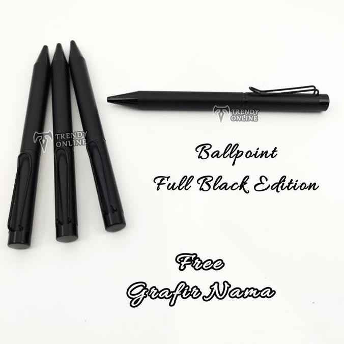 

Ballpoint Hitam, Black Matte, Bolpoin Hitam Free Custom Cetak Nama