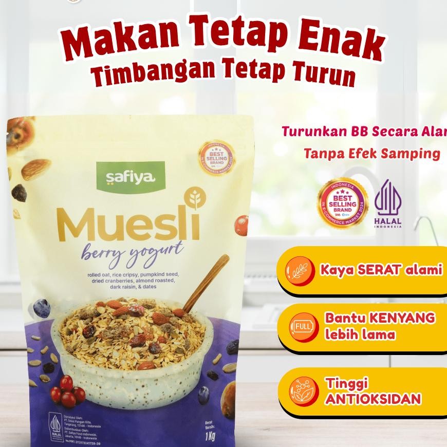 

Muesli Berry Yogurt 1 Kg Safiya Sarapan Sehat Dengan Kacang Dan An